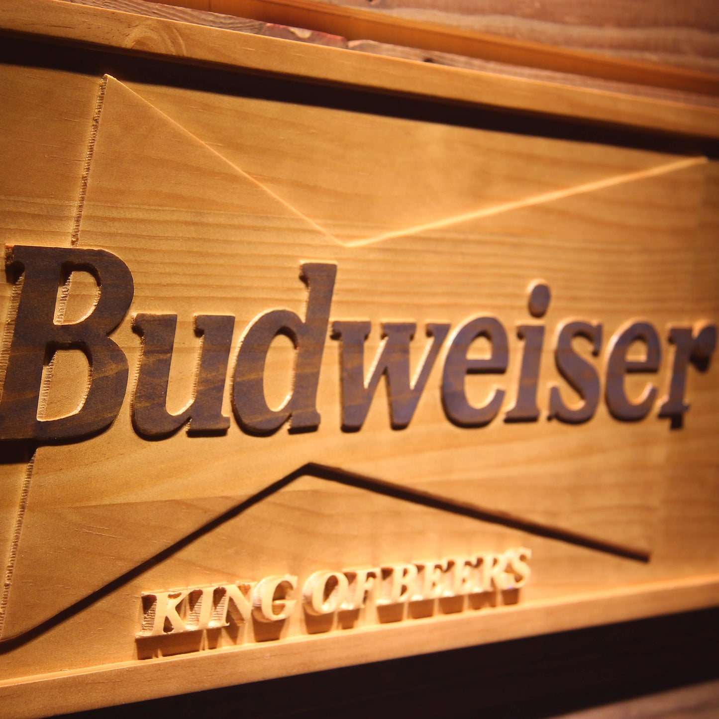 Budweiser King of 3D Wooden Signs by Woody Signs Co. - Handmade Crafted Unique Wooden Creative