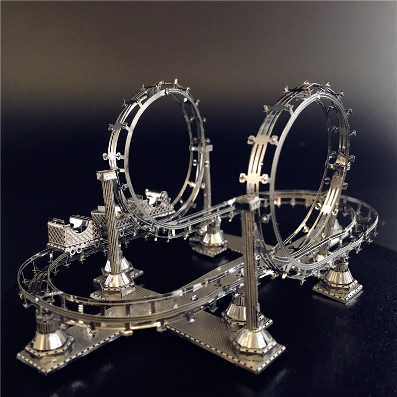 3D Metal Assembly Model ROLLER COASTER Amusement Facilities Puzzle Originality Collection Playground toys gift by Woody Signs Co. - Handmade Crafted Unique Wooden Creative