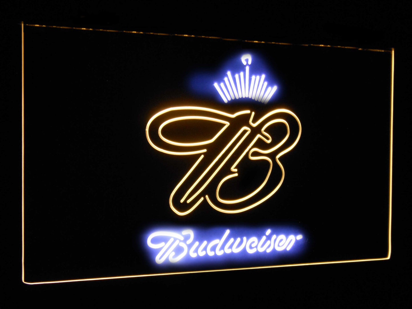 Budweiser Crown King Bar Decoration Gift Dual Color Led Neon Light Signs st6-a2006 by Woody Signs Co. - Handmade Crafted Unique Wooden Creative