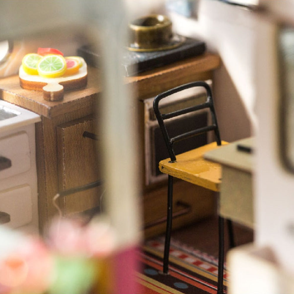 DIY Happy Camper with Furniture Miniature Wooden Doll House Model DGM04 by Woody Signs Co. - Handmade Crafted Unique Wooden Creative
