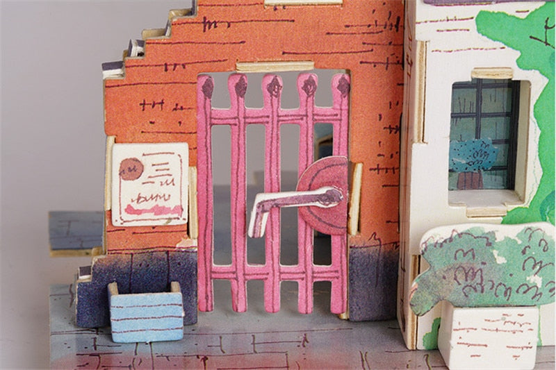 New DIY Spring in Italy Doll House with Led Light Miniature Wooden SJ302 by Woody Signs Co. - Handmade Crafted Unique Wooden Creative