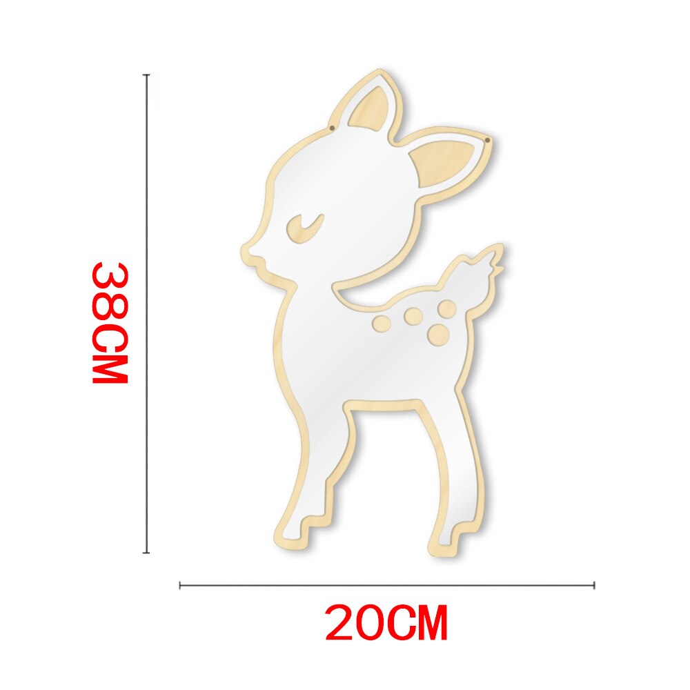 Little Deer Wall Mirror Acrylic Mirror and Wooden Back Hanging Mirrors Animal Nursery Decor For Children's Room by Woody Signs Co. - Handmade Crafted Unique Wooden Creative