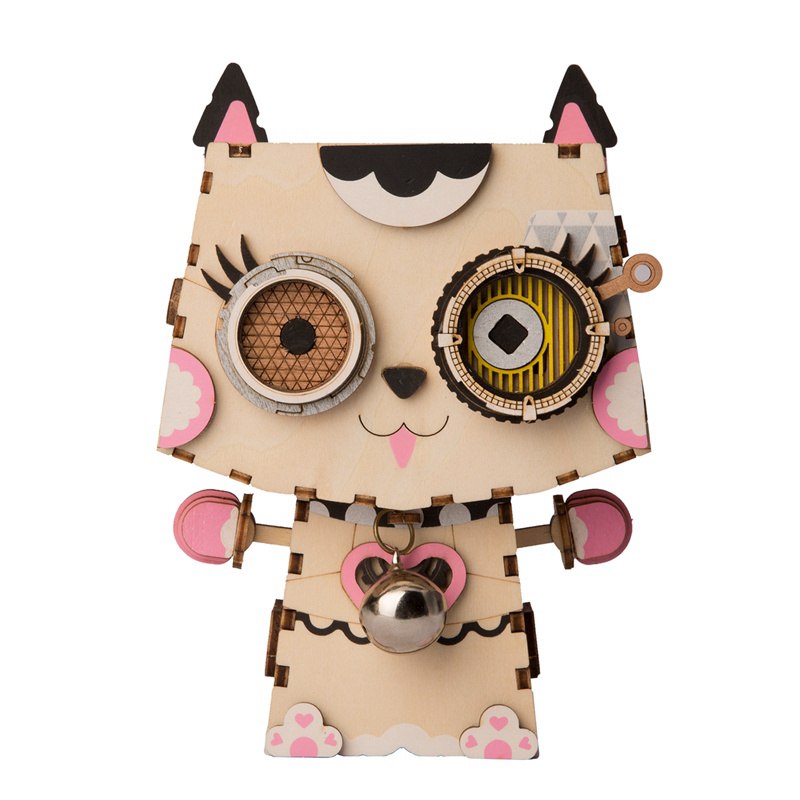 Children Adult Cute Kitty Flower Pot 3D Wooden Puzzle Game Educational Models    FT731 by Woody Signs Co. - Handmade Crafted Unique Wooden Creative