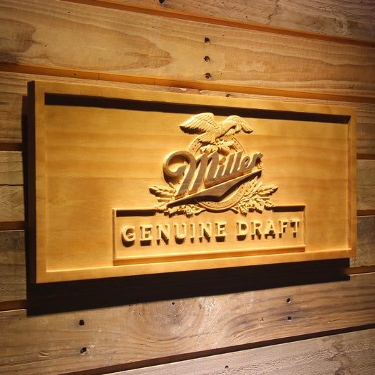 Miller Eagle Genuine Draft  3D Wooden Signs by Woody Signs Co. - Handmade Crafted Unique Wooden Creative
