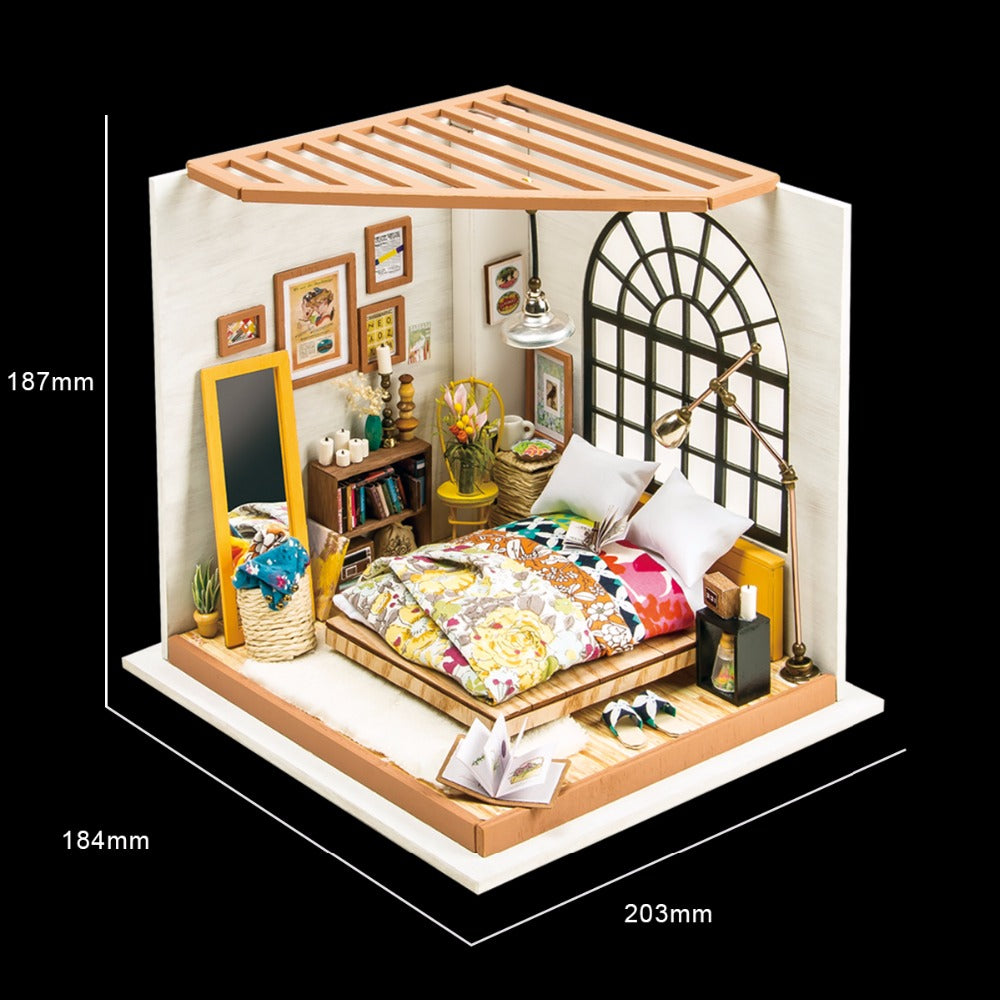 DIY Doll House Alice's Dreamy Bedroom Miniature Wooden DG107 by Woody Signs Co. - Handmade Crafted Unique Wooden Creative