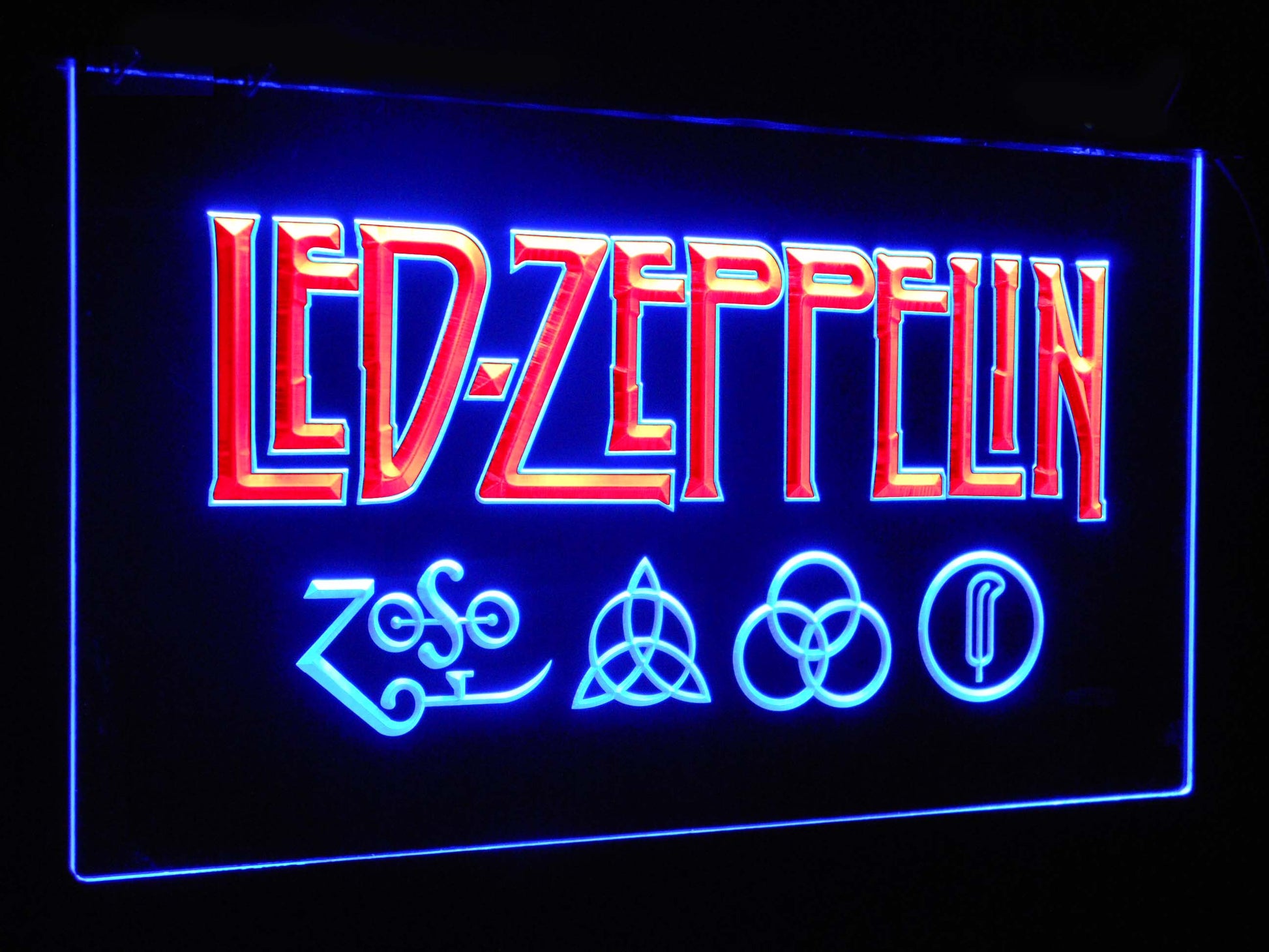 Led Zeppelin Band Music Bar Decoration Gift Dual Color Led Neon Light Signs st6-c0002 by Woody Signs Co. - Handmade Crafted Unique Wooden Creative