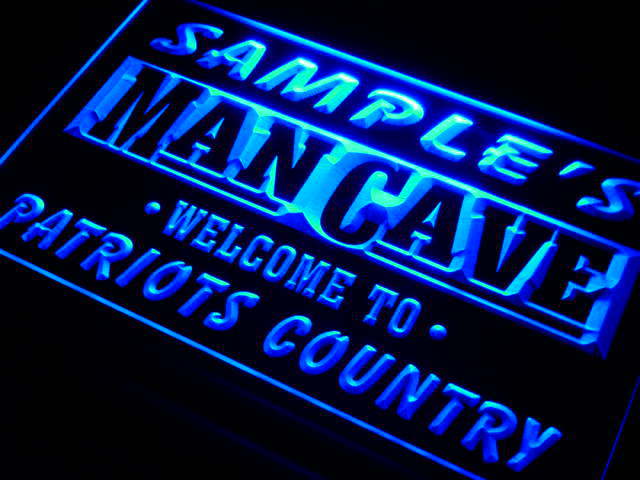 qf Name  Custom Man Cave Patriots Country Pub Bar  Neon Light Signs with On/Off Switch 7 Colors 4 Sizes by Woody Signs Co. - Handmade Crafted Unique Wooden Creative