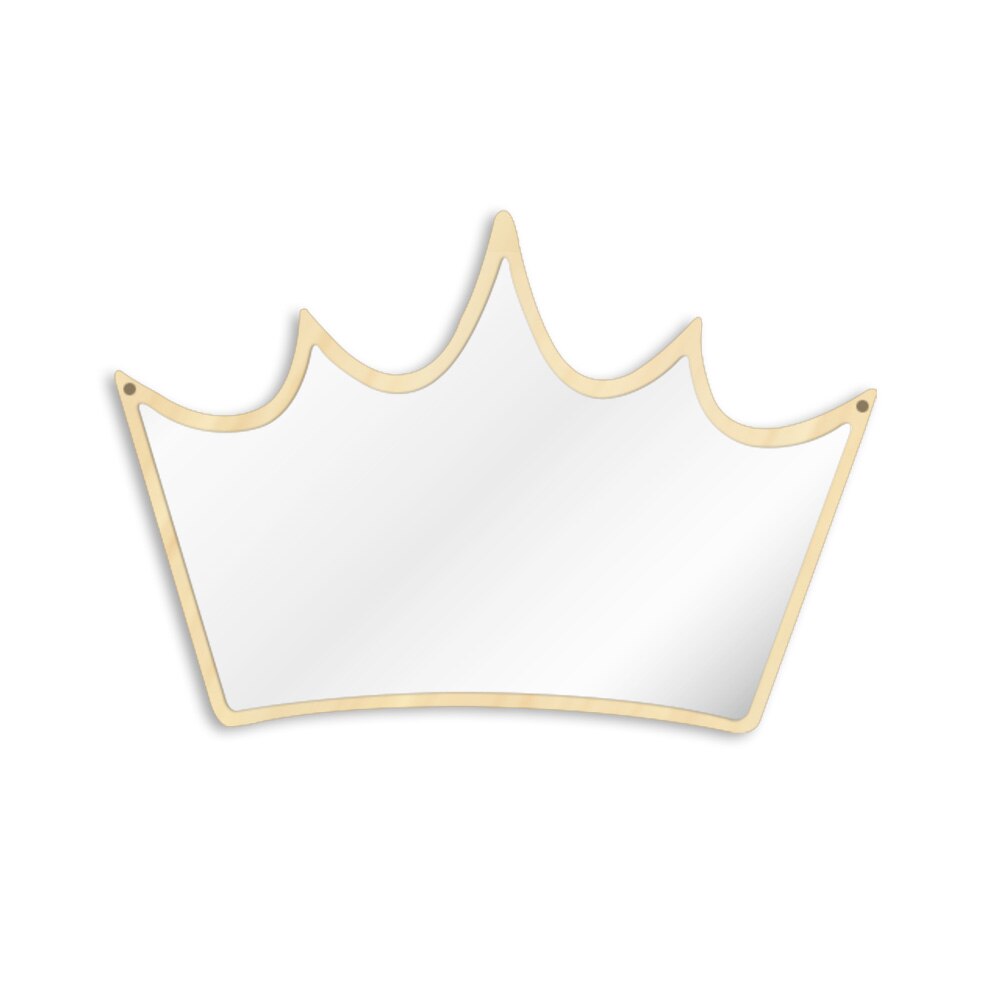 Wall Mirror Wood and Acrylic Queen Princess Crown Safety Mirror King of Crown Wall Mirror Decor For Kid's Room by Woody Signs Co. - Handmade Crafted Unique Wooden Creative