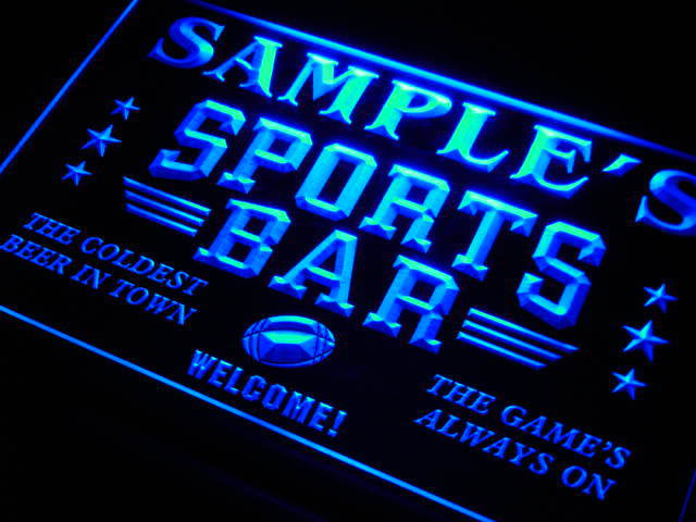 tj Name Custom Sports Bar Pub Neon Light Signs with On/Off Switch 7 Colors 4 Sizes by Woody Signs Co. - Handmade Crafted Unique Wooden Creative