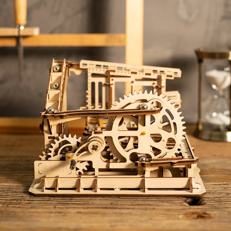 DIY Cog Coaster Magic Creative Marble Run Game Wooden Assembly Gift for LG502 by Woody Signs Co. - Handmade Crafted Unique Wooden Creative