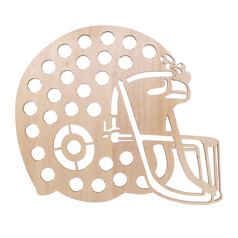 Creative Wall Mounted Wooden Map Football Helmet Cap Map Design Cap Holder Novelty Cap by Woody Signs Co. - Handmade Crafted Unique Wooden Creative