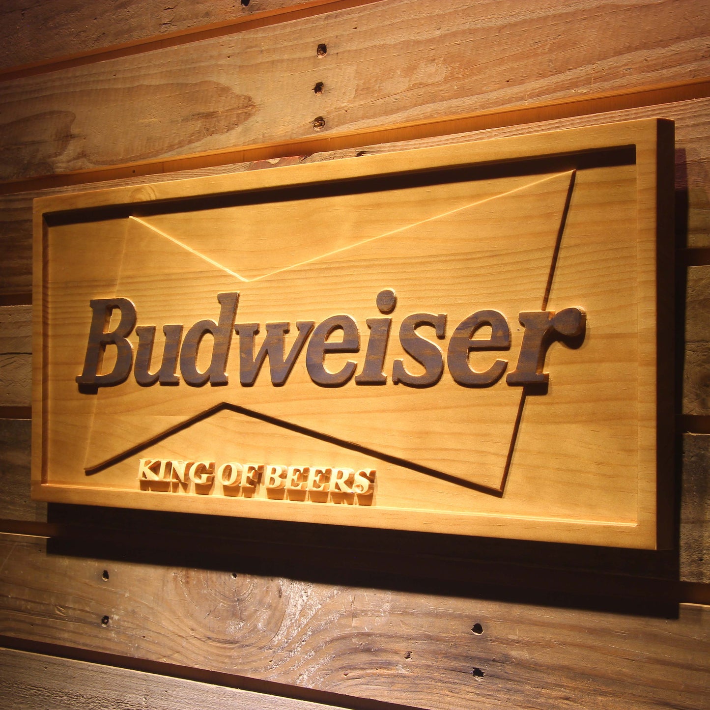 Budweiser King of 3D Wooden Signs by Woody Signs Co. - Handmade Crafted Unique Wooden Creative