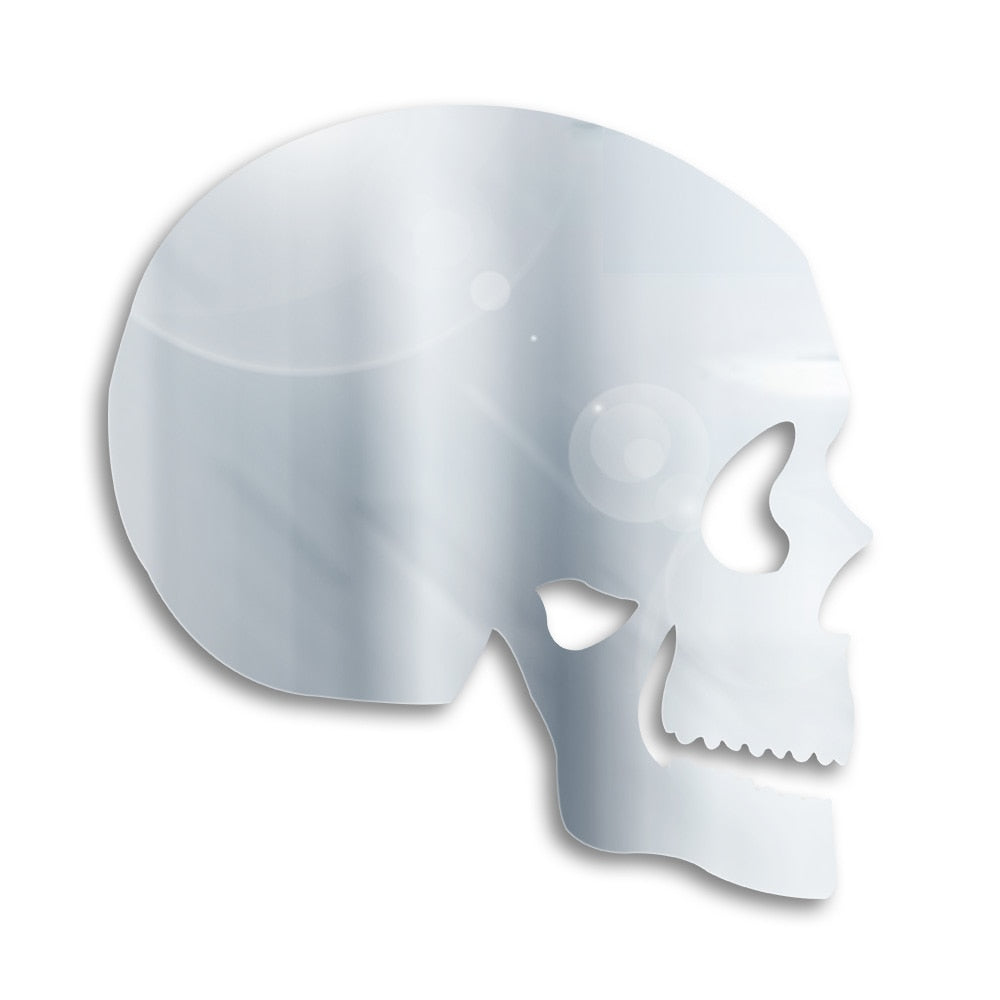 Skull Head Wall Mirror Day of The Dead Skeleton Head Acrylic Mirror With LED Lighting Halloween Horror Decor by Woody Signs Co. - Handmade Crafted Unique Wooden Creative