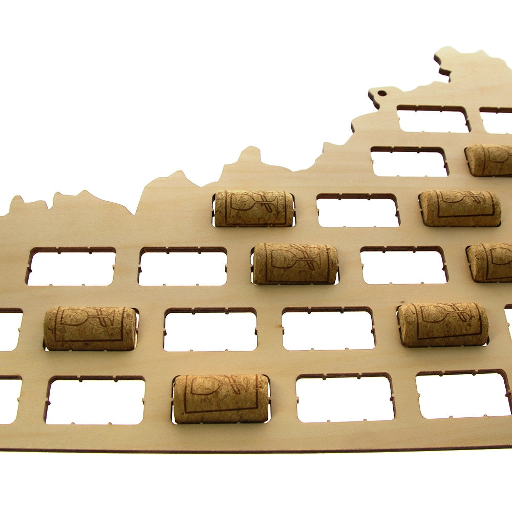 Kentucky of the United States Cork Map Rustic Kentucky Sign Cork Wood Cutout Multiple Sizes Cork Holder by Woody Signs Co. - Handmade Crafted Unique Wooden Creative
