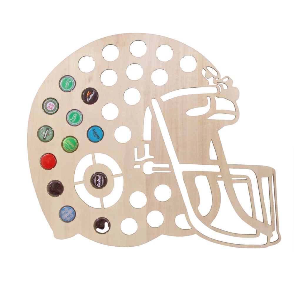 Creative Wall Mounted Wooden Map Football Helmet Cap Map Design Cap Holder Novelty Cap by Woody Signs Co. - Handmade Crafted Unique Wooden Creative