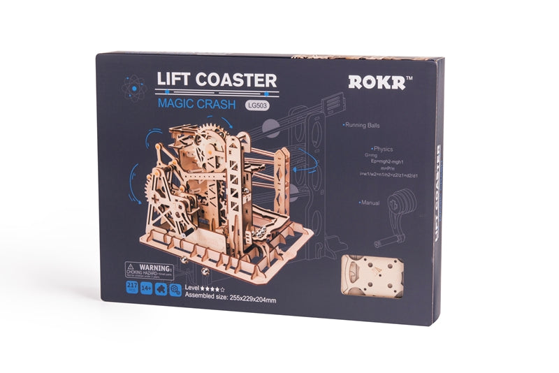 DIY Lift Coaster Magic Creative Marble Run Game Wooden Assembly Gift for LG503 by Woody Signs Co. - Handmade Crafted Unique Wooden Creative