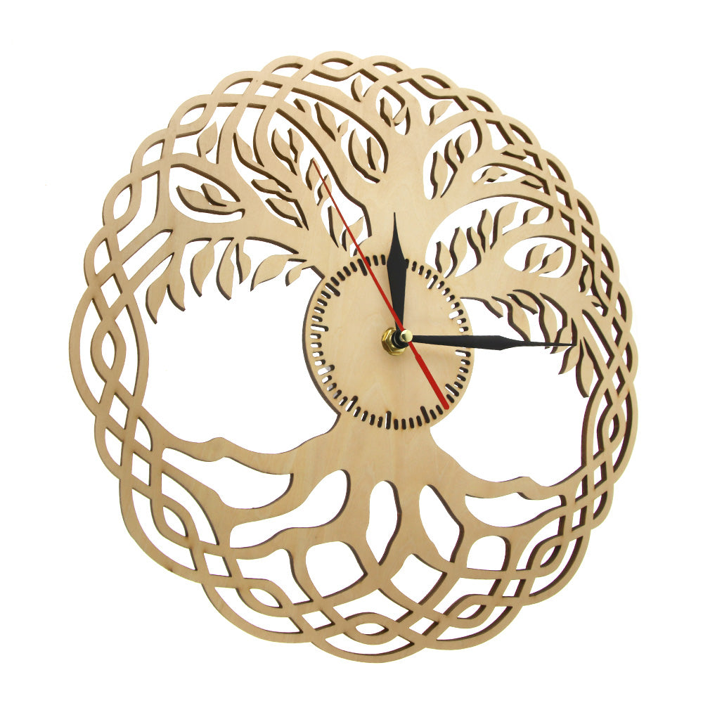 Modern Wall Clock Sacred Geometry Handmade Masterpiece Rustic Wooden Tree Of Life Wall Clock Infinity Tree  Zen by Woody Signs Co. - Handmade Crafted Unique Wooden Creative