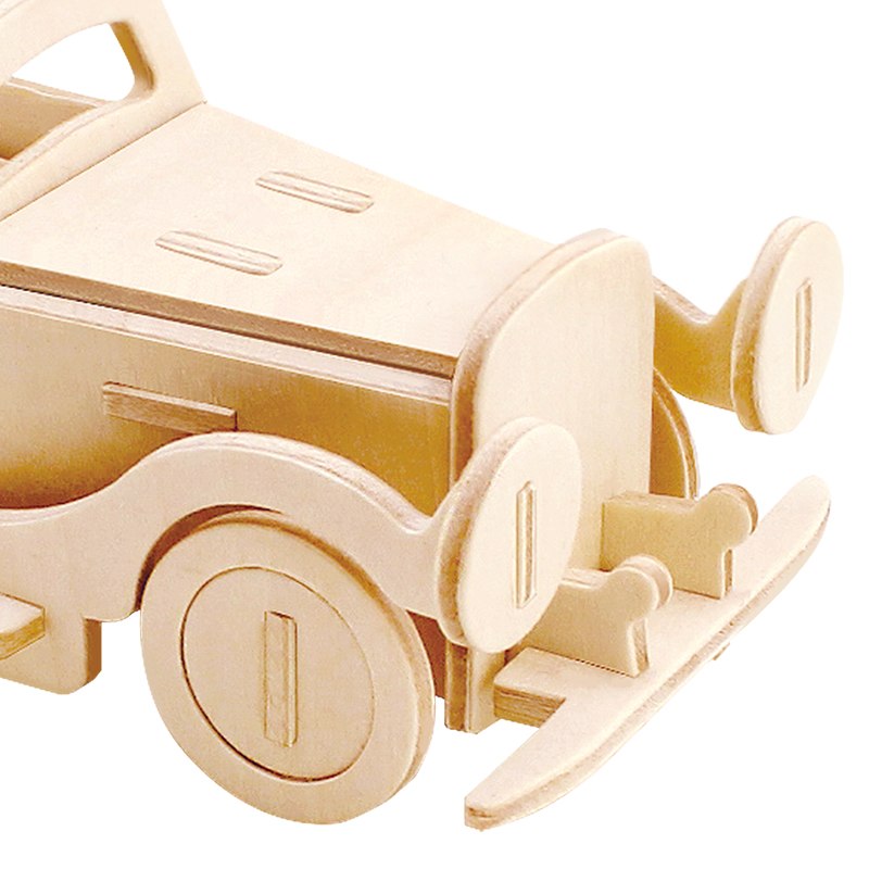DIY 3D Wooden Classic Car Puzzle Game  Kids Natural Color   Educational Gift JP110 by Woody Signs Co. - Handmade Crafted Unique Wooden Creative