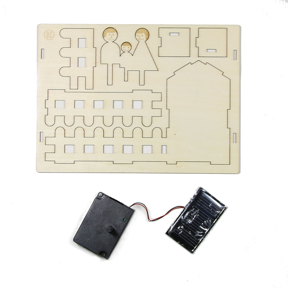 Solar Windmill House Wooden DIY Toys Eco-friendly DIY Assemble Toys Gifts For Children Table by Woody Signs Co. - Handmade Crafted Unique Wooden Creative