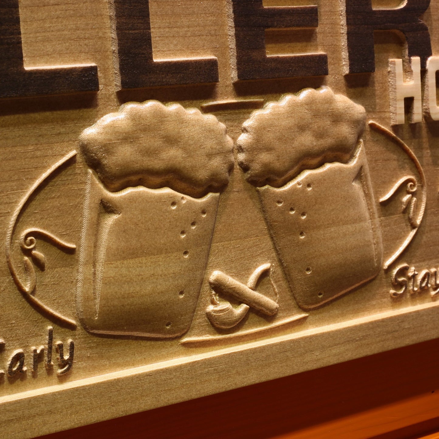 Home Bar Man Cave 3D Wooden Signs by Woody Signs Co. - Handmade Crafted Unique Wooden Creative