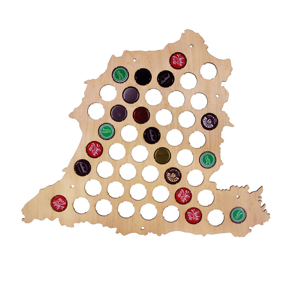 Creative Design Bottle Cap Map Of Spain Wooden Cap Map Collection Hanging Display Map by Woody Signs Co. - Handmade Crafted Unique Wooden Creative