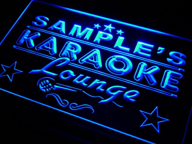 pk Name Custom Karaoke Lounge Bar Neon Light Signs with On/Off Switch 7 Colors 4 Sizes by Woody Signs Co. - Handmade Crafted Unique Wooden Creative
