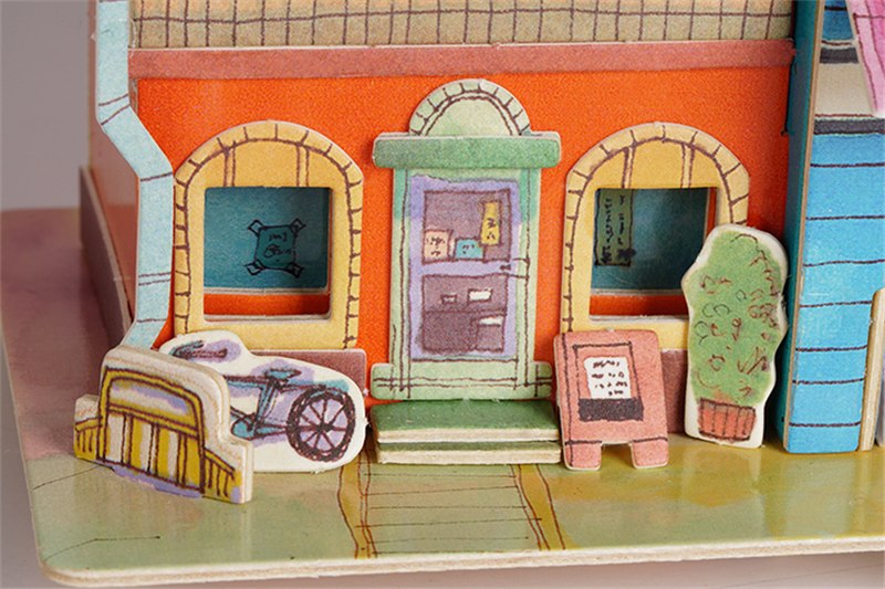 New DIY Lost in Colmar Doll House with Led Light Miniature Wooden SJ401 by Woody Signs Co. - Handmade Crafted Unique Wooden Creative