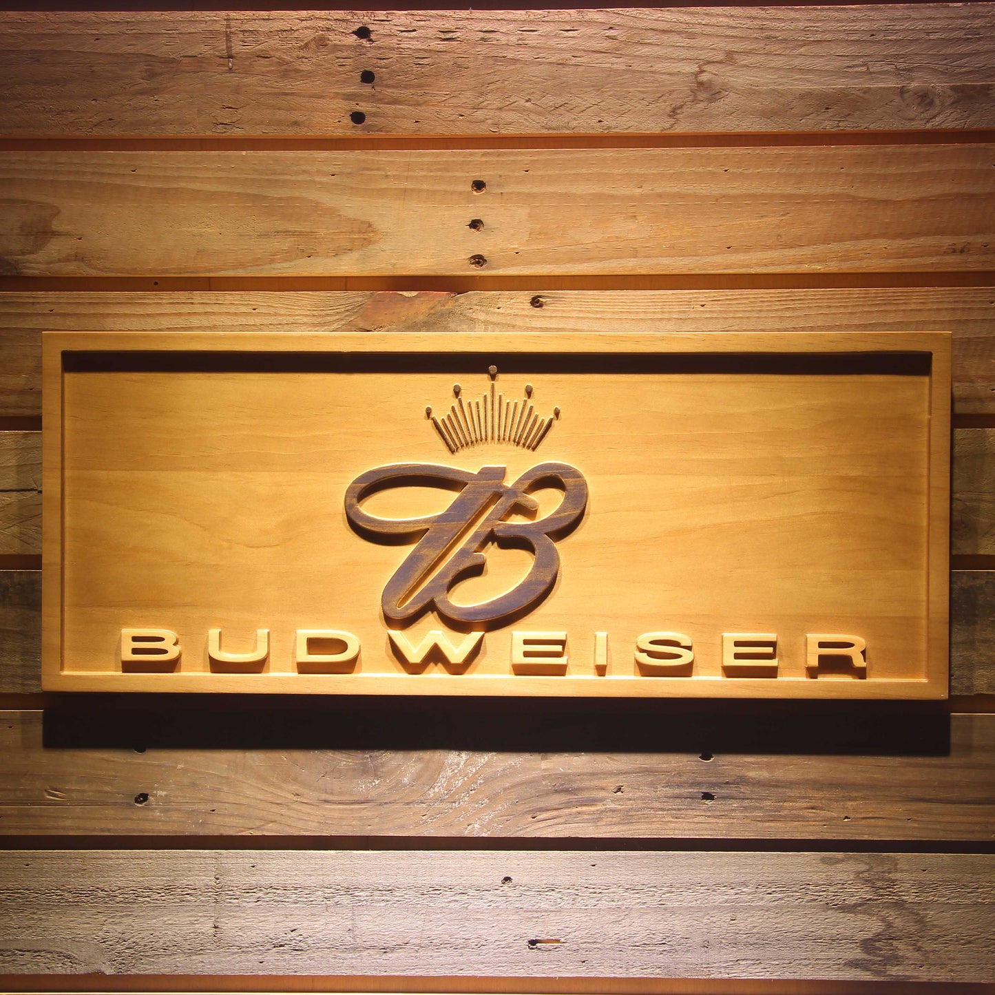 Budweiser King 3D Wooden Signs by Woody Signs Co. - Handmade Crafted Unique Wooden Creative