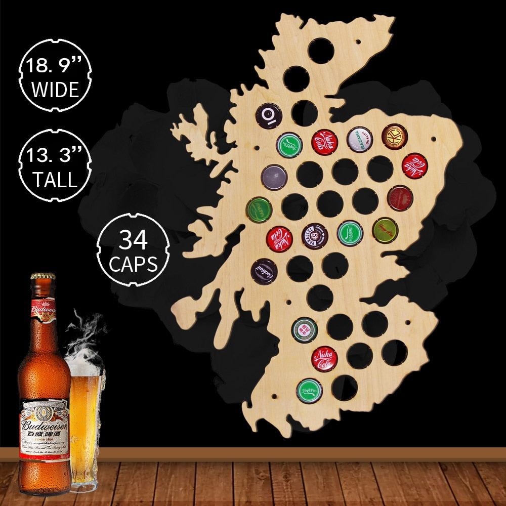 Scotland Cap Map Scotland Cap Holder Cap Display Scottish Bar Pub Gift for Him Scotland Man Cave Gift by Woody Signs Co. - Handmade Crafted Unique Wooden Creative