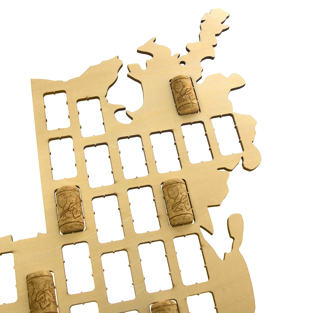 Louisiana Cork Map USA State Cork Collector Display Cork Map Wooden Cutout Wall Hanging Louisiana Outline by Woody Signs Co. - Handmade Crafted Unique Wooden Creative