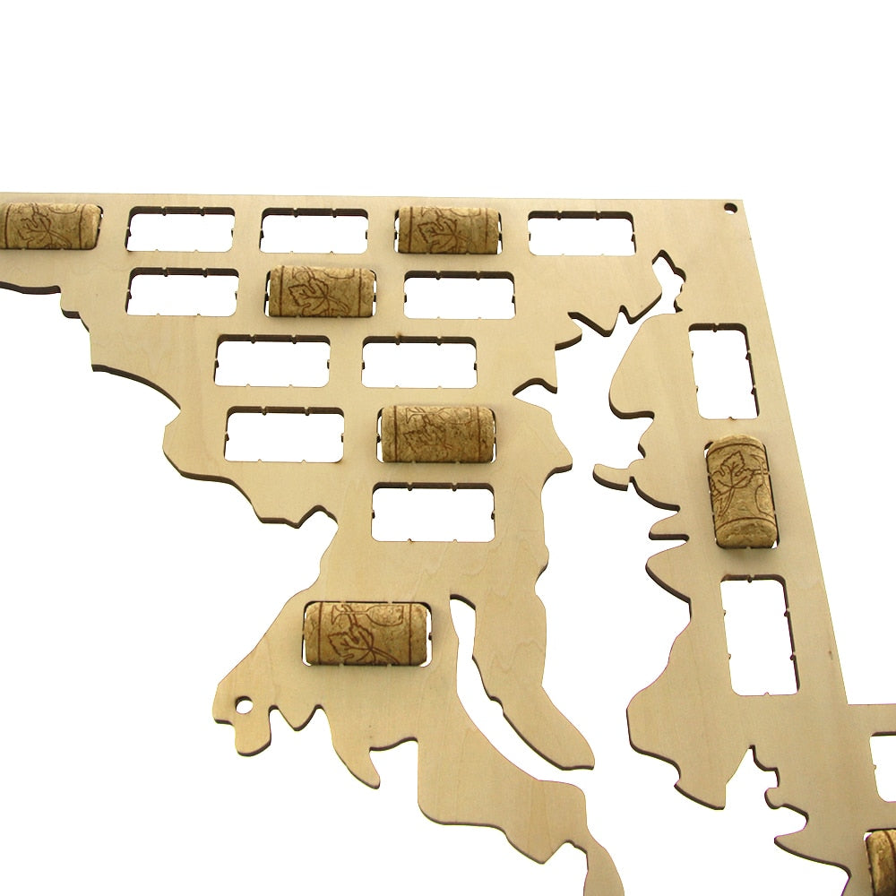 Maryland Custom-made Cork Map USA State Sign State Map of Maryland I Love Maryland Map by Woody Signs Co. - Handmade Crafted Unique Wooden Creative