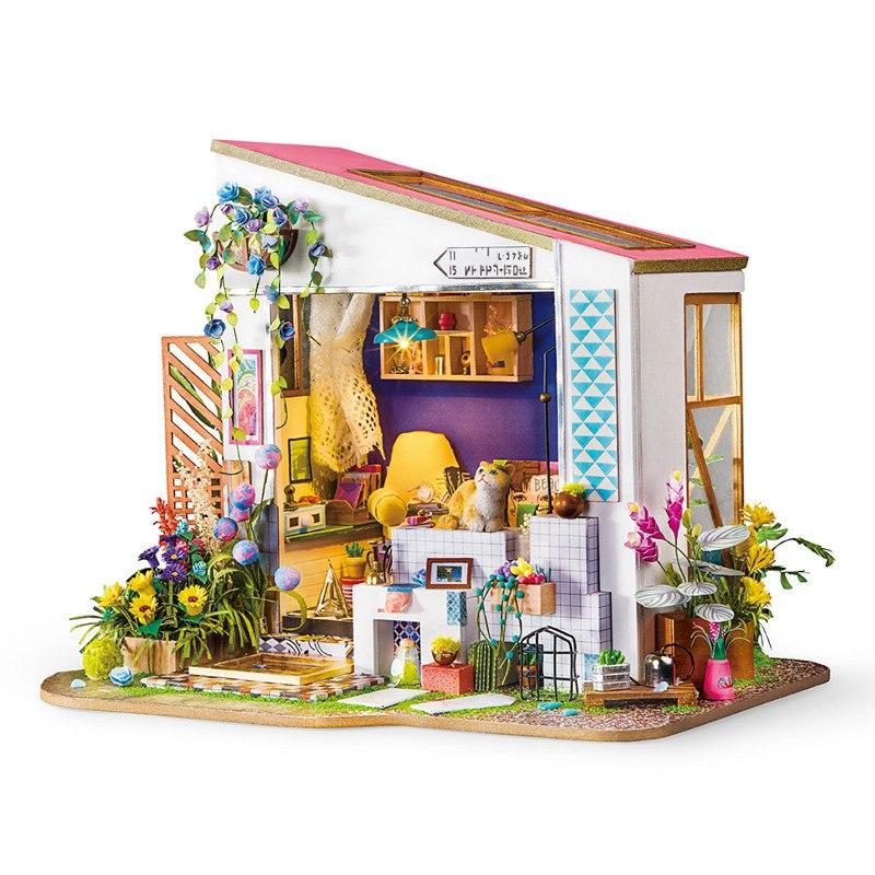 New DIY Lily's Porch with Furniture Miniature Wooden Doll House DG11 by Woody Signs Co. - Handmade Crafted Unique Wooden Creative