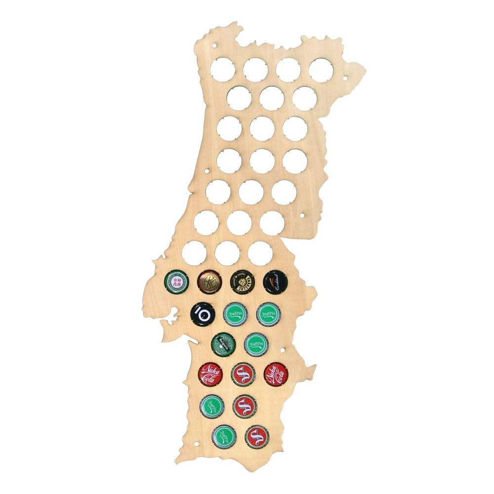 Wooden Craft Maps Of Portugal Caps Maps Wall Mounted Map Home Bar Drinkers ation Accessories by Woody Signs Co. - Handmade Crafted Unique Wooden Creative