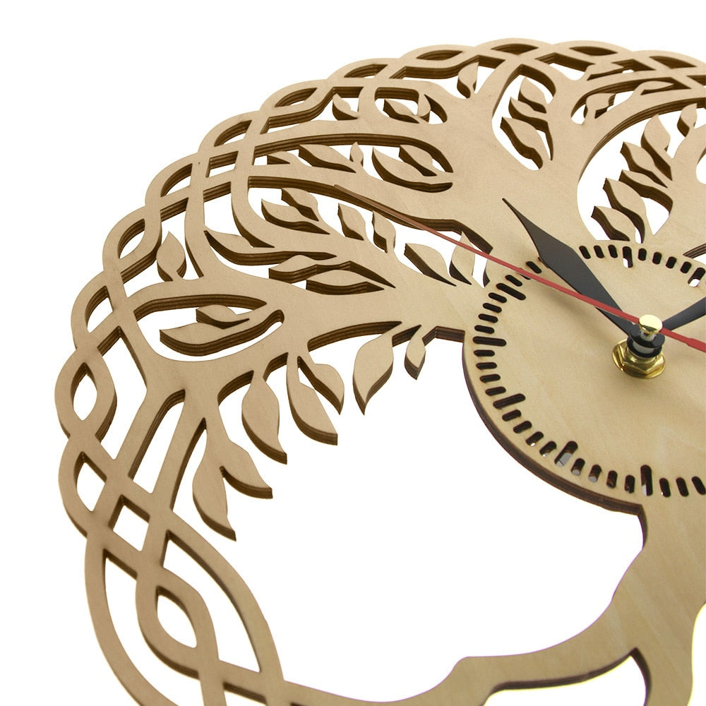 Modern Wall Clock Sacred Geometry Handmade Masterpiece Rustic Wooden Tree Of Life Wall Clock Infinity Tree Zen by Woody Signs Co. - Handmade Crafted Unique Wooden Creative