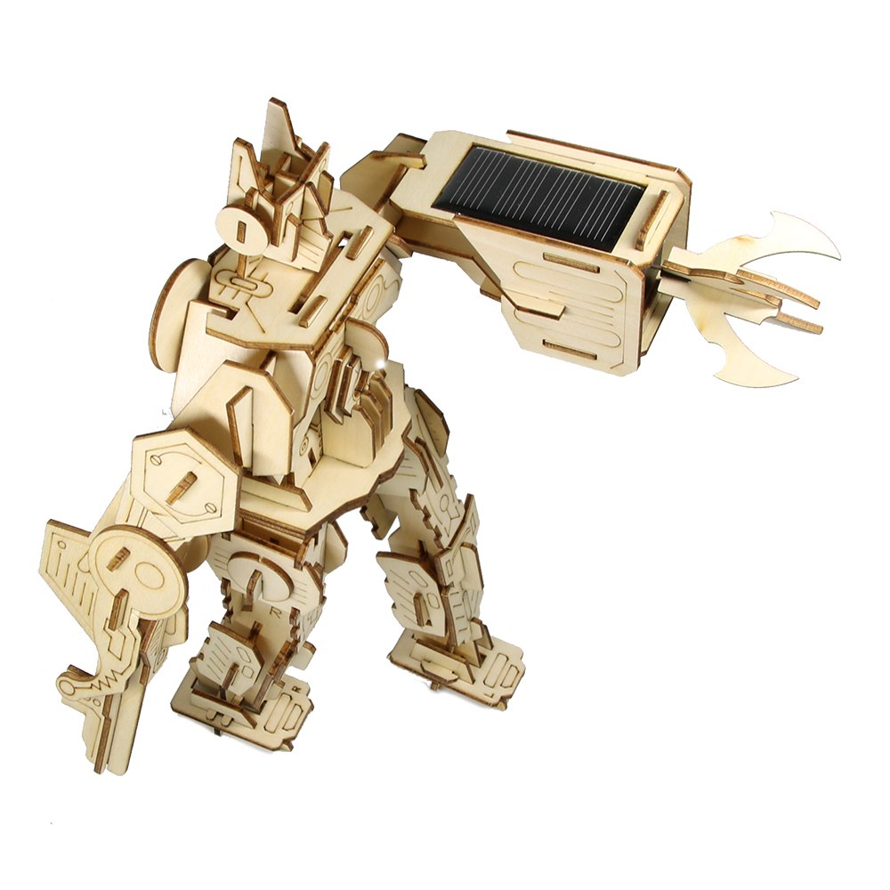 The Holy Warrior Wooden DIY Solar Power Toy Eco-friendly Educational DIY Assemble Toys Blocks For Kids Boy by Woody Signs Co. - Handmade Crafted Unique Wooden Creative