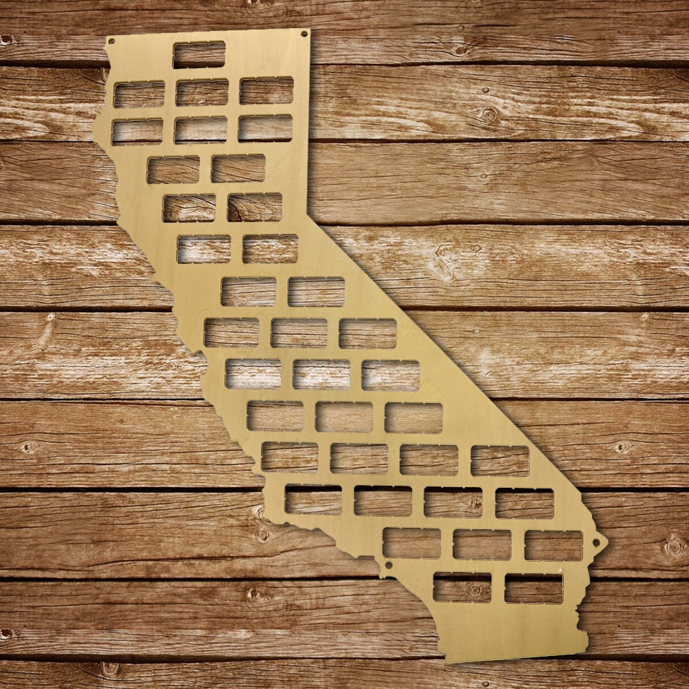 US Country State Wooden  Cork Map California  Cork Display Wall Map California  Home Bar  Enthusiast by Woody Signs Co. - Handmade Crafted Unique Wooden Creative