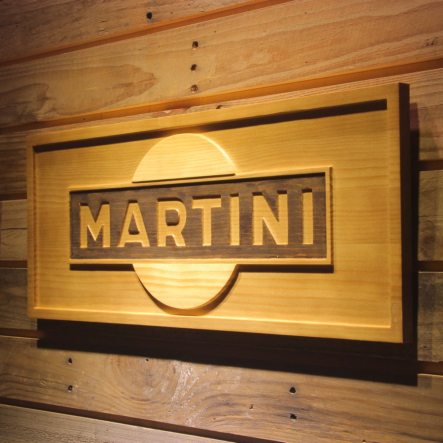 Martini 3D Wooden Bar Signs by Woody Signs Co. - Handmade Crafted Unique Wooden Creative