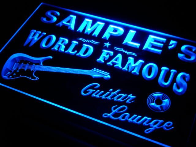 pf Name Custom Guitar Band Room Bar Neon Light Signs with On/Off Switch 7 Colors 4 Sizes by Woody Signs Co. - Handmade Crafted Unique Wooden Creative