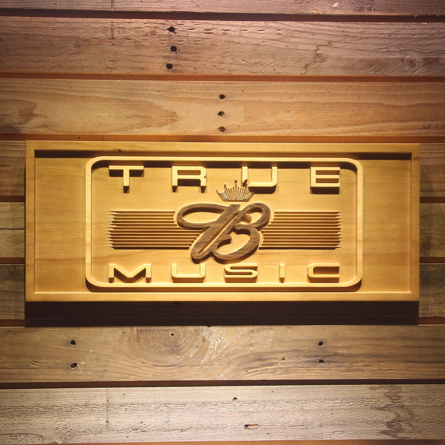 Budweiser True Music 3D Wooden Bar Signs by Woody Signs Co. - Handmade Crafted Unique Wooden Creative