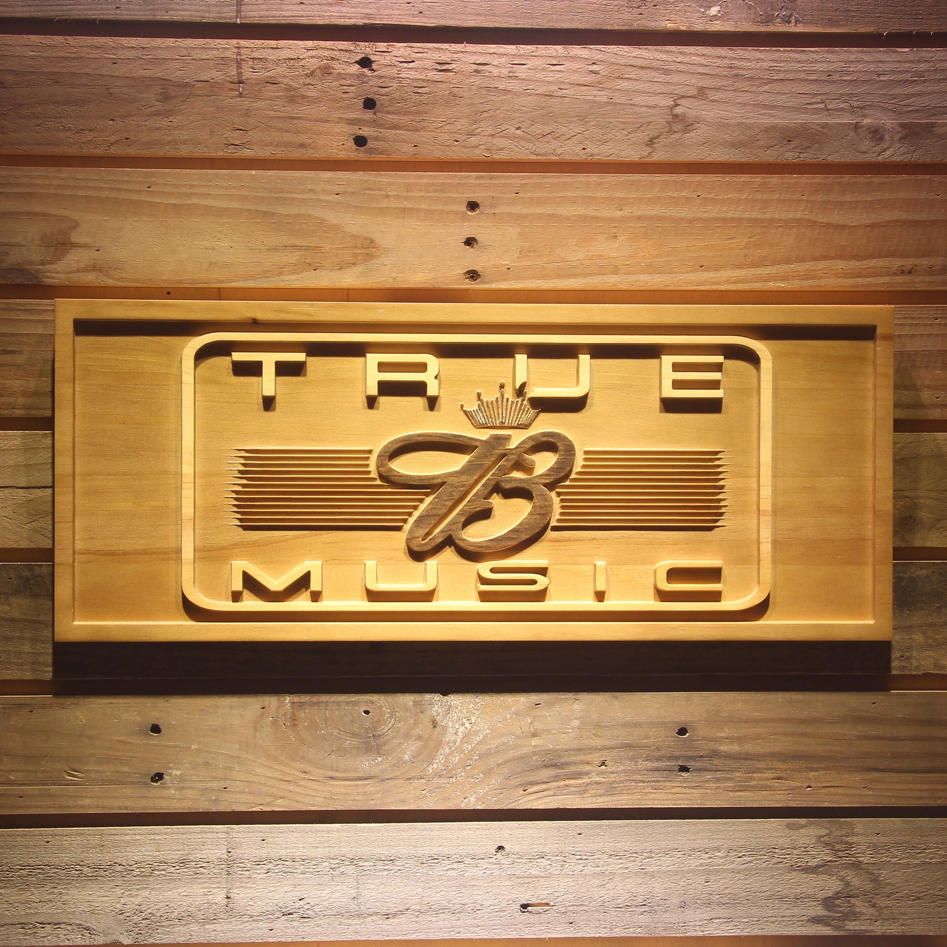 Budweiser True Music  3D Wooden Bar Signs by Woody Signs Co. - Handmade Crafted Unique Wooden Creative