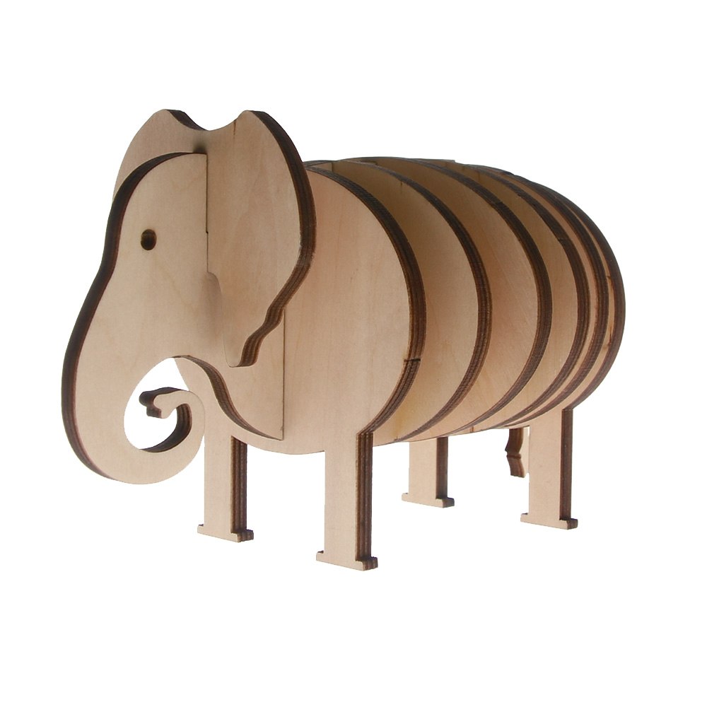 8Pieces/Set Elephant Coffee Tea Coaster DIY Pin Wooden Handmade Animal Table Mat Creative Tableware Unique Gift Idea by Woody Signs Co. - Handmade Crafted Unique Wooden Creative
