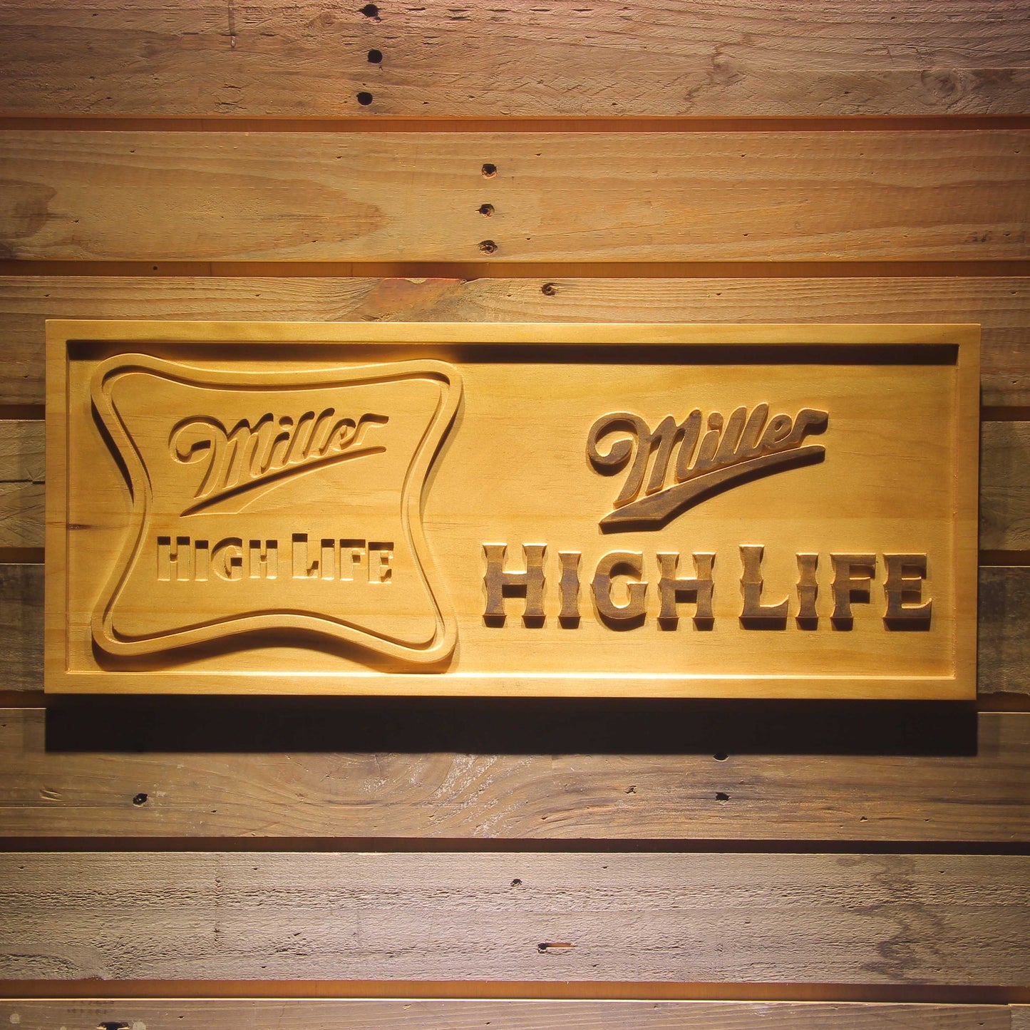 Miller High Life 3D Wooden Signs by Woody Signs Co. - Handmade Crafted Unique Wooden Creative