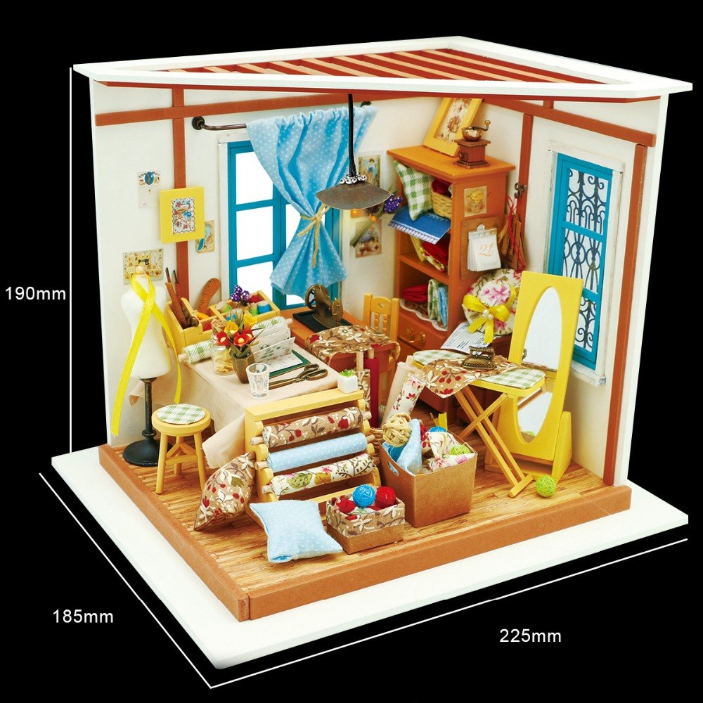 DIY Doll House Lisa's Tailor Miniature Wooden Educational DG101 by Woody Signs Co. - Handmade Crafted Unique Wooden Creative