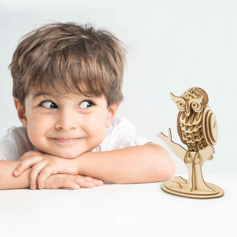 3D wooden puzzle game hobbies for educational baby & toddler popular Owl TG252 by Woody Signs Co. - Handmade Crafted Unique Wooden Creative
