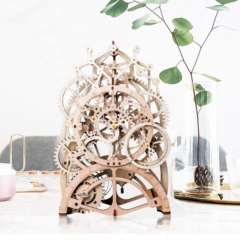 DIY Gear Drive Pendulum Clock by Clockwork 3D Wooden LK501 by Woody Signs Co. - Handmade Crafted Unique Wooden Creative