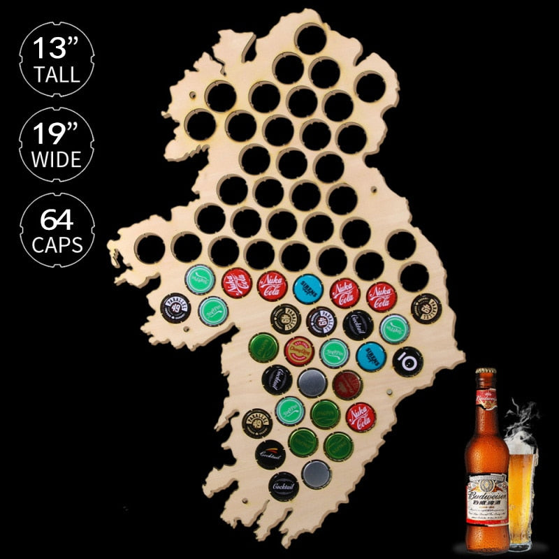 Ireland  Cap Map Irish  Sign Wooden Hanging Map Best Men's Gifts Ireland  Cap Holder  Cap Display Board by Woody Signs Co. - Handmade Crafted Unique Wooden Creative