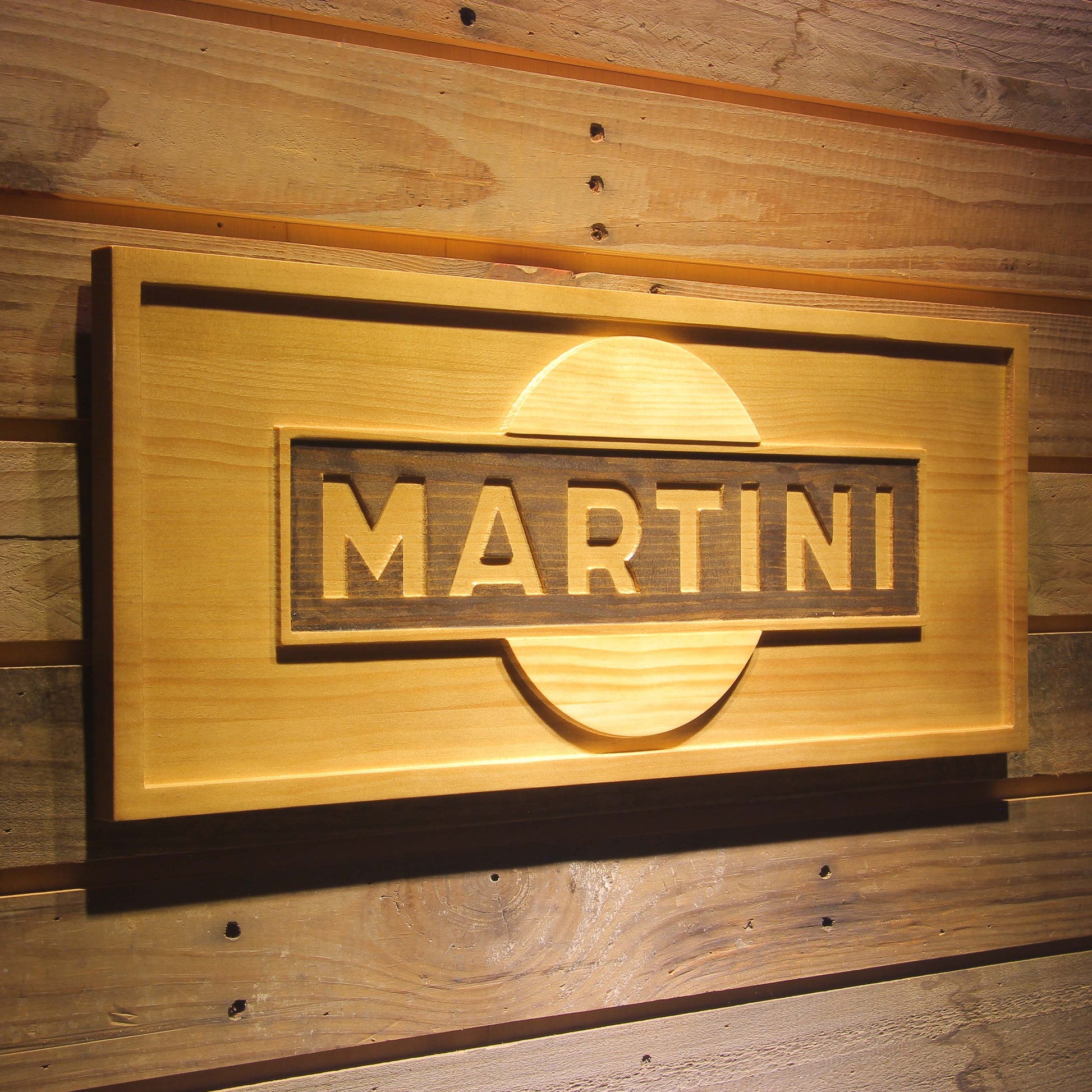 Martini  3D Wooden Bar Signs by Woody Signs Co. - Handmade Crafted Unique Wooden Creative