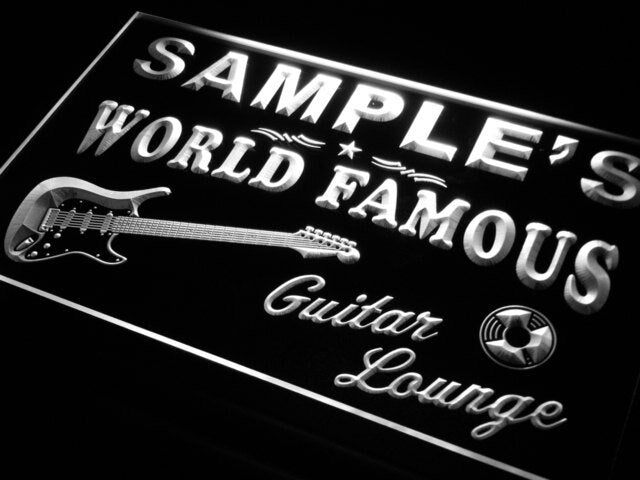 pf Name Custom Guitar Band Room Bar Neon Light Signs with On/Off Switch 7 Colors 4 Sizes by Woody Signs Co. - Handmade Crafted Unique Wooden Creative