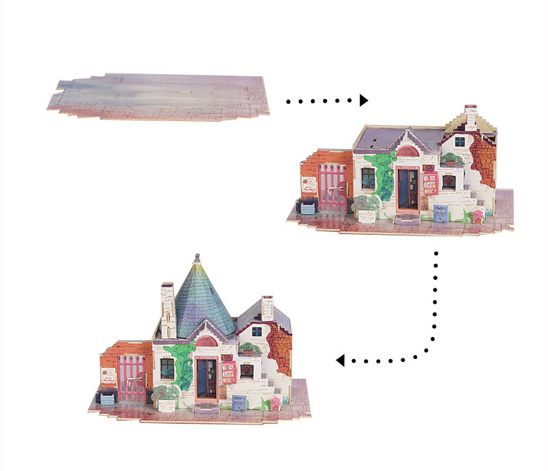 New DIY Spring in Italy Doll House with Led Light Miniature Wooden SJ302 by Woody Signs Co. - Handmade Crafted Unique Wooden Creative