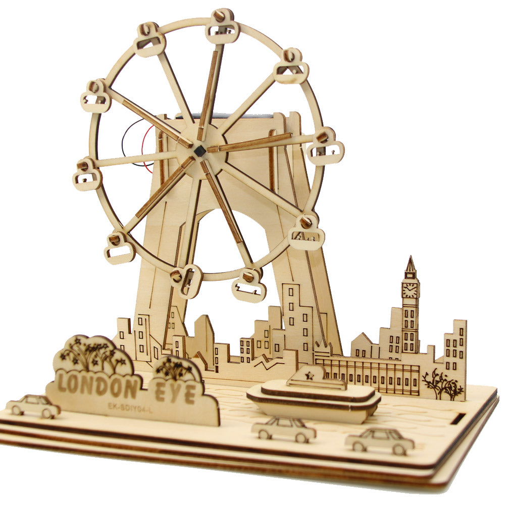 Ferris Wheel Solar Power Wooden DIY Handmade Toys Eco-friendly DIY Assemble Toys Novelty Gifts For Children by Woody Signs Co. - Handmade Crafted Unique Wooden Creative